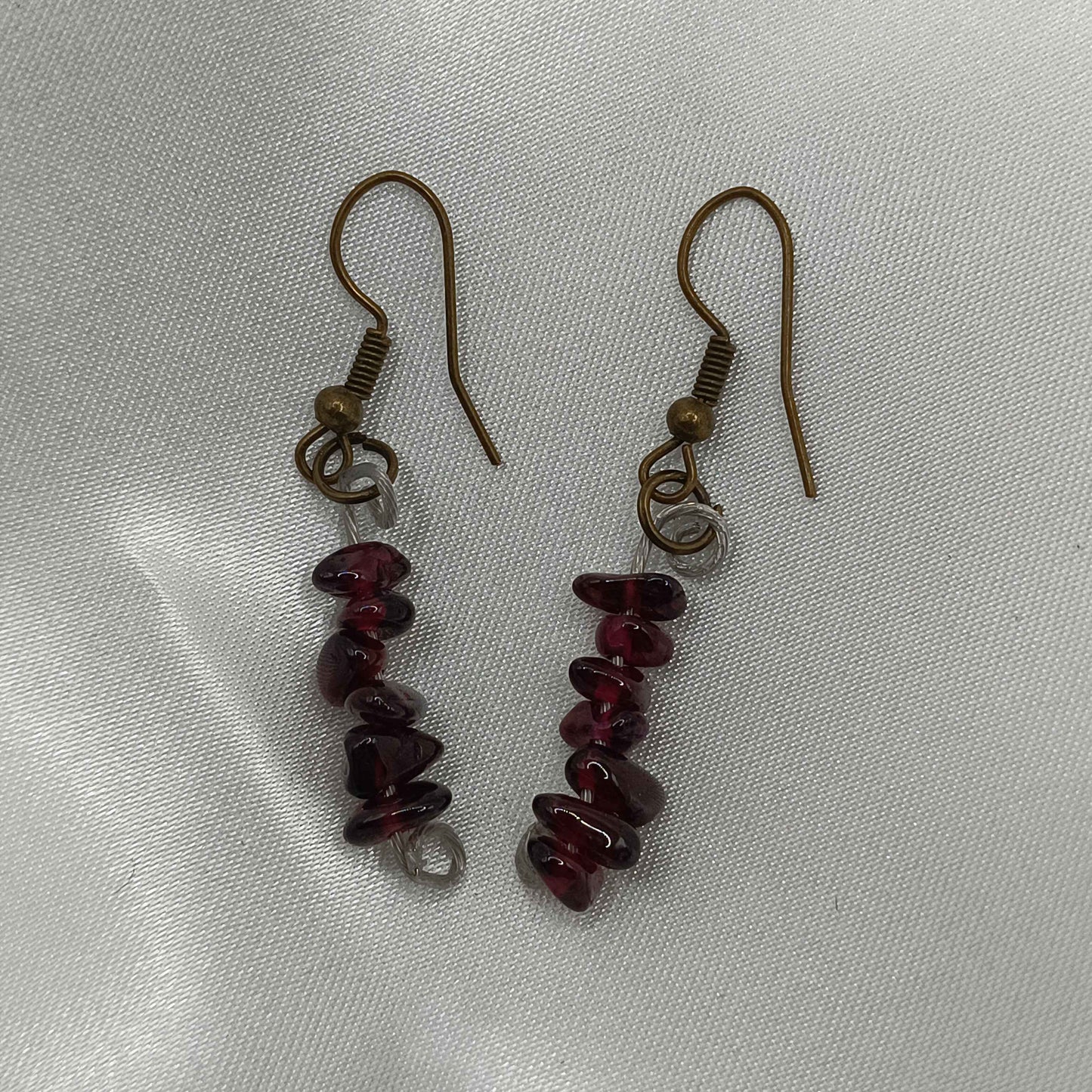 Boucle d'oreille grenat