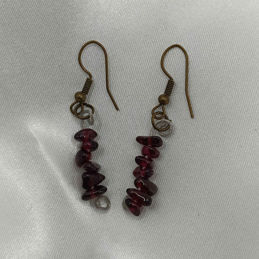 Boucle d'oreille grenat