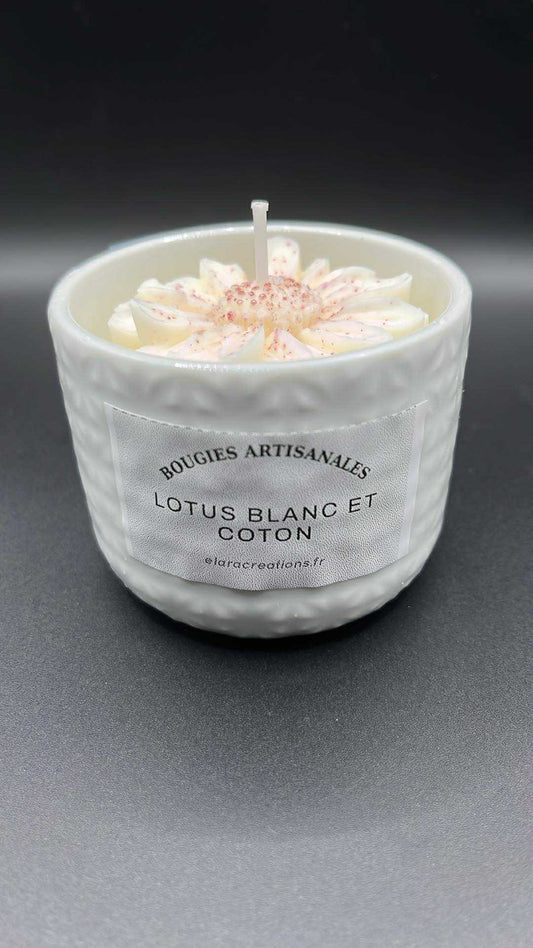 Bougie Lotus blanc et Coton
