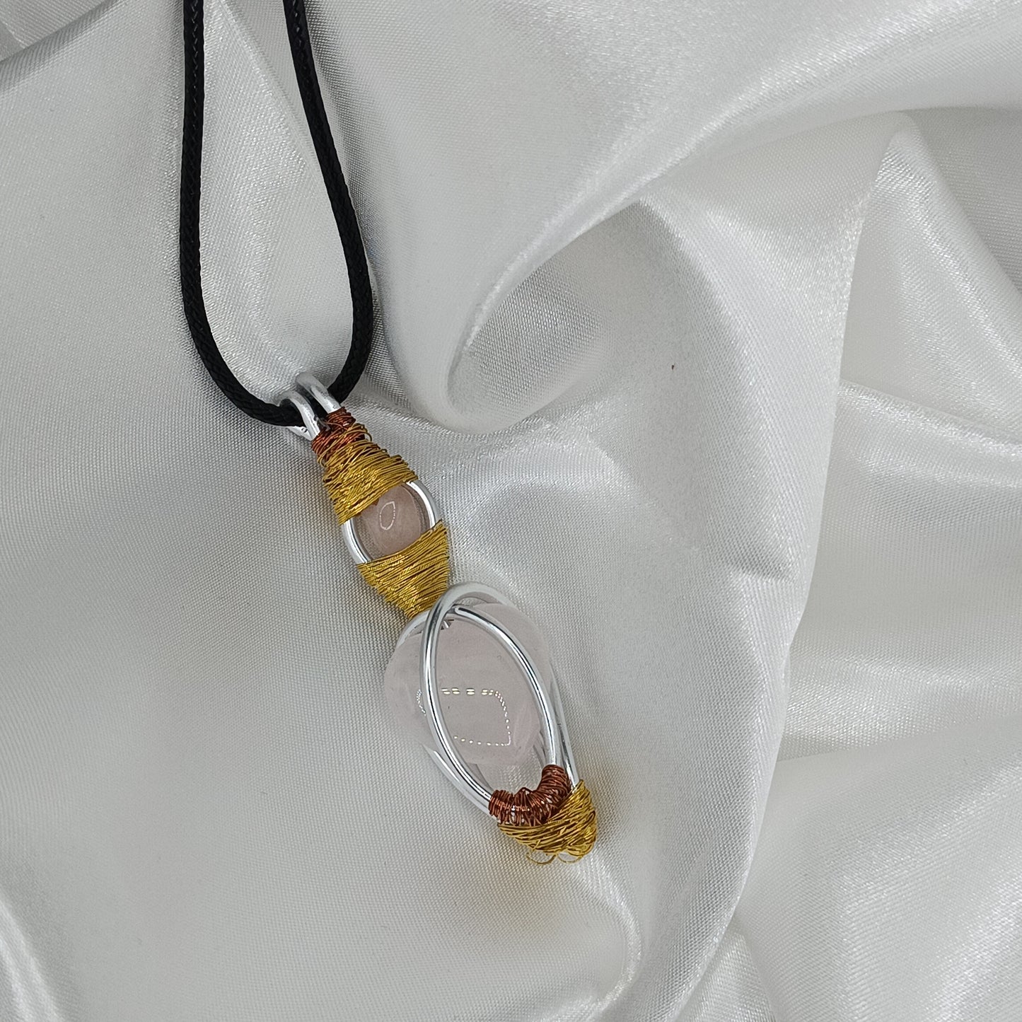 Amulette coeur quartz rose