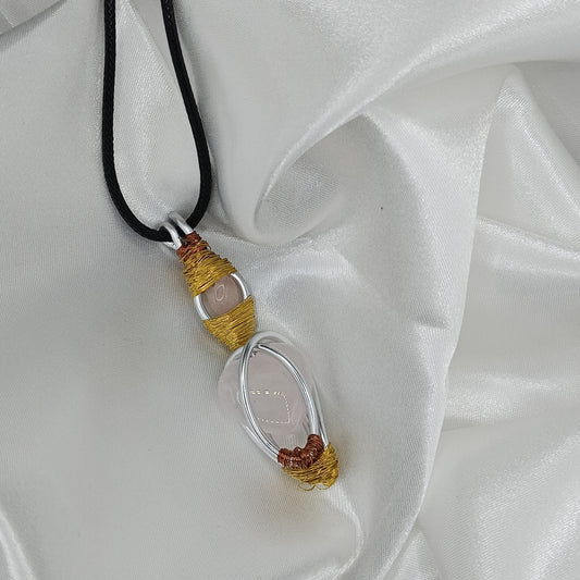 Amulette coeur quartz rose