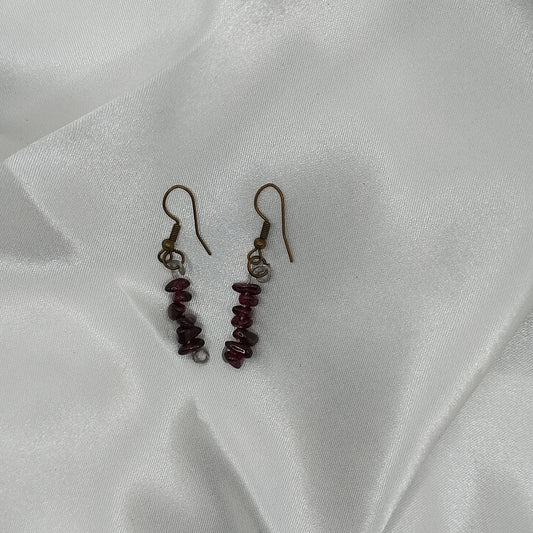 Boucle d'oreille grenat