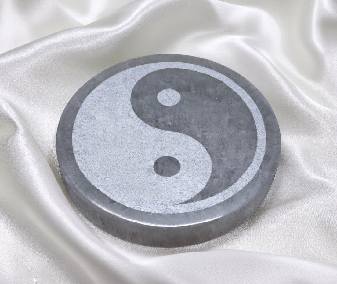 Plaque Sélénite Yin-Yang 10cm
