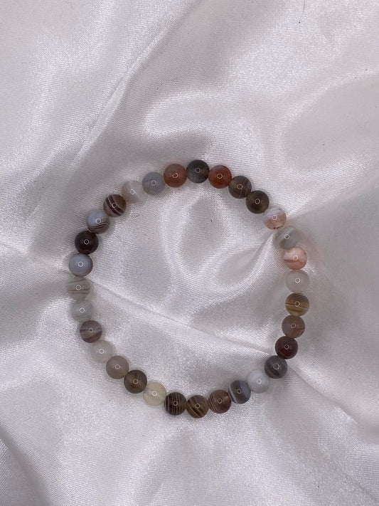 Bracelet 6 mm en agate botswana